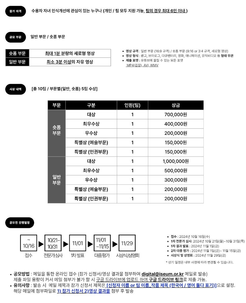 2024 위기 수용자 자녀 인식 개선 공모전  Stand Firm Film Festa