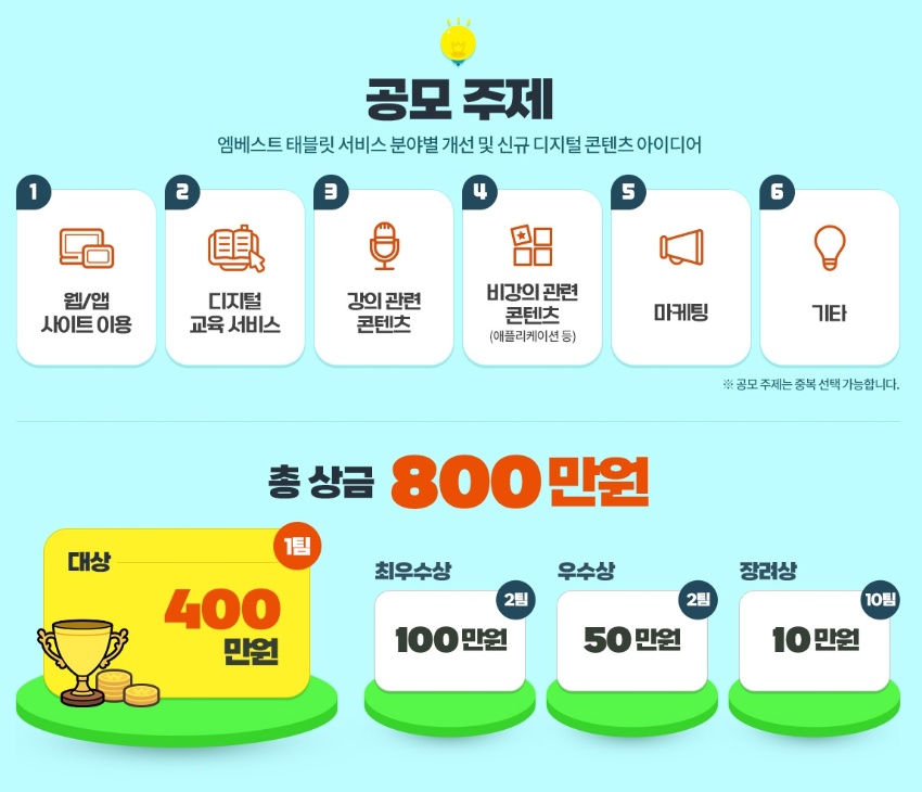 2024 엠베스트 디지털 학습 콘텐츠 및 서비스 아이디어 공모전